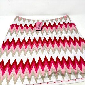 Golftini Women's Downtime 16.5" Golf Skort, XL, White/Pink/Khaki